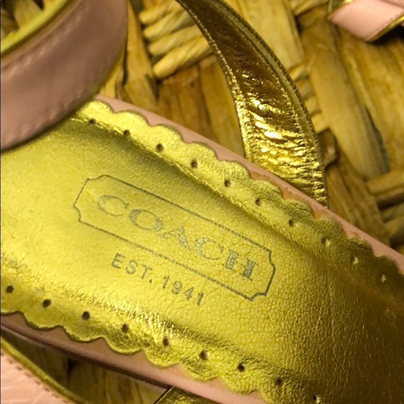 Coach Pink Wedge Sandals - Picture 5 of 6